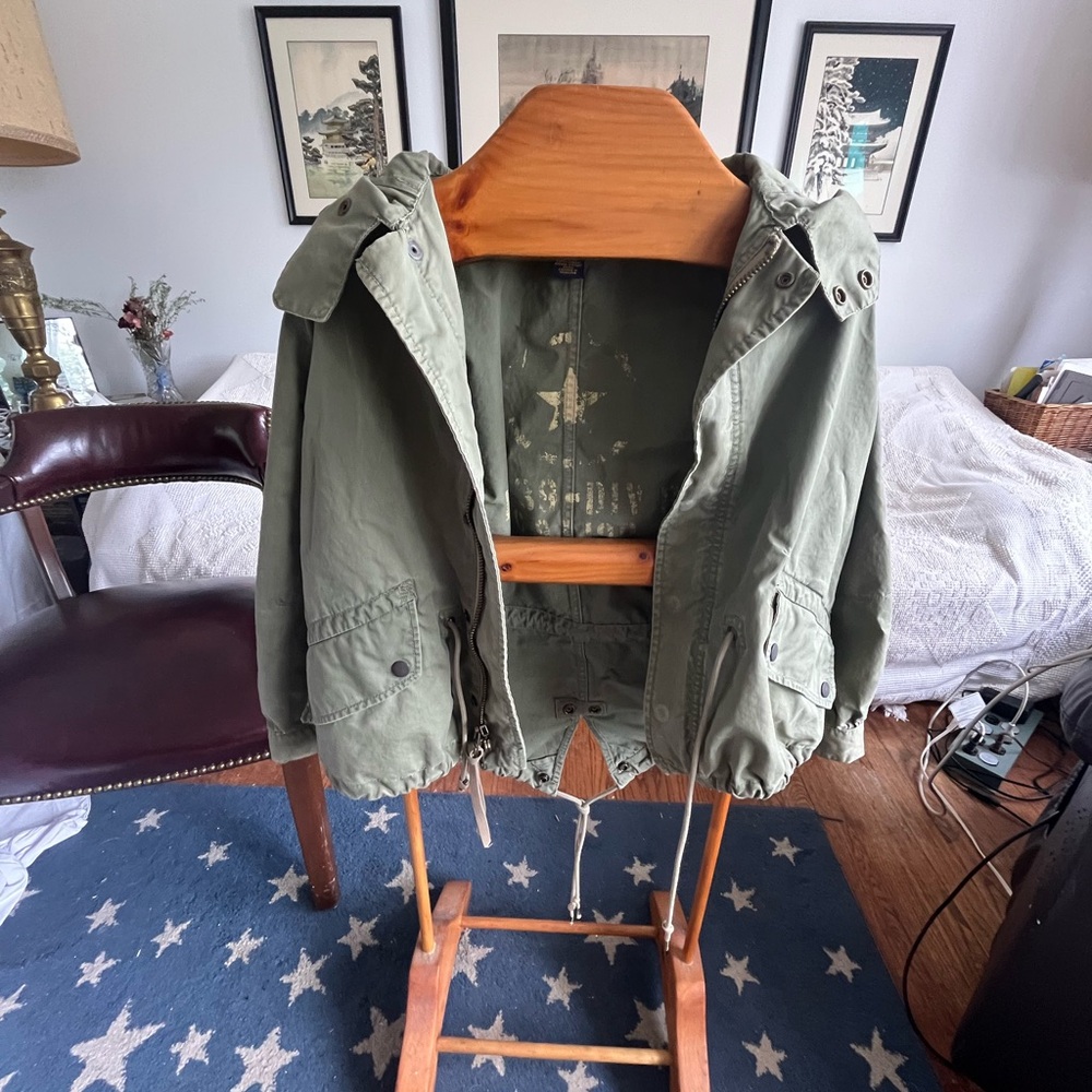 RARE Ralph Lauren RUGBY BRAND jacket w hood cargo utility military boxy hood